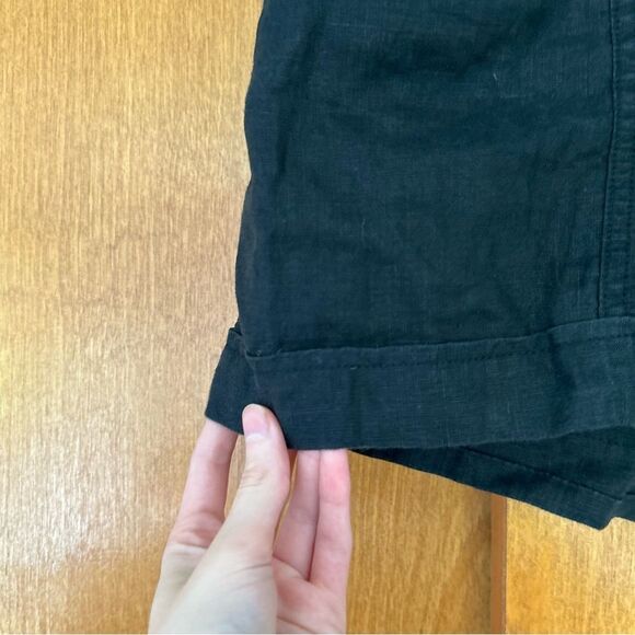 Athleta Cabo Linen Mini Shorts 4" in Black Size 4 Lightweight Breathable Coastal - Picture 3 of 10